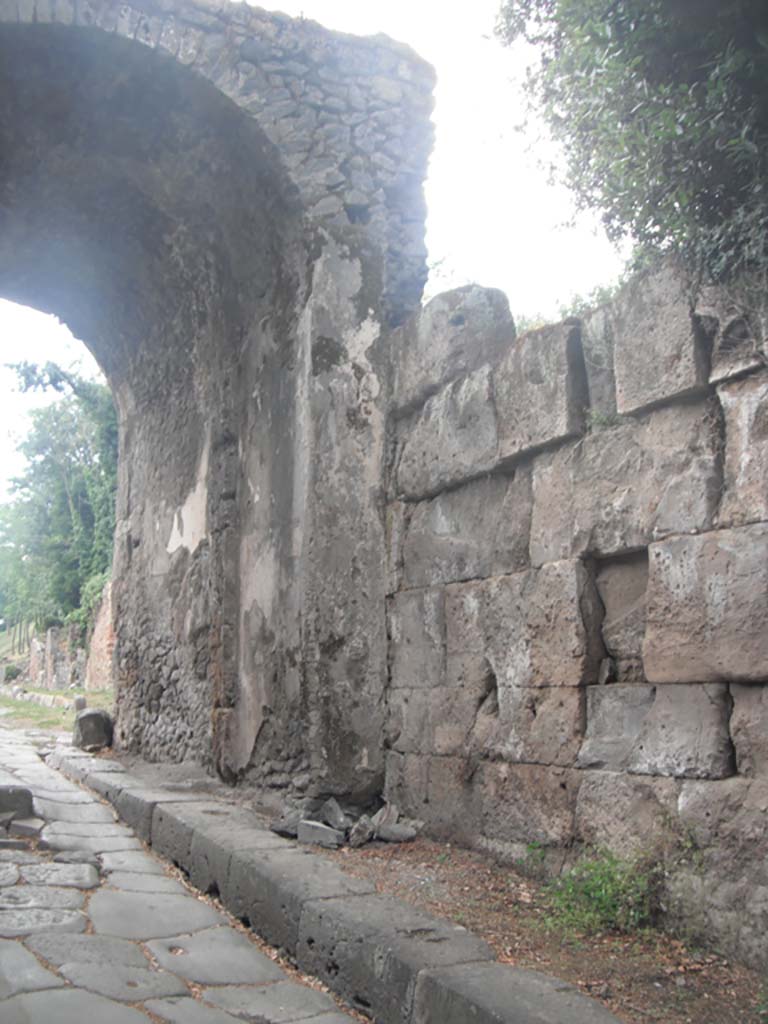 Nola Gate, Pompeii. May 2011. Looking west towards Gate on north side